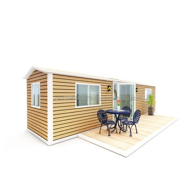 Casa de madeira pré-fabricada em estilo familiar com 2 quartos 1 casa de banho 1 cozinha diretamente