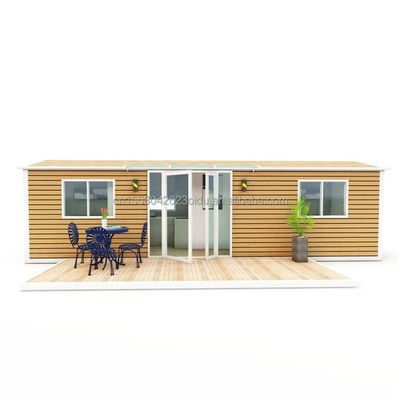 Casa de madeira pré-fabricada em estilo familiar com 2 quartos 1 casa de banho 1 cozinha diretamente
