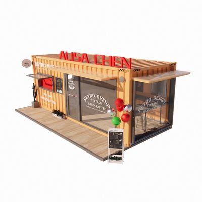 Restaurante de contêineres de café dobrável com estrutura de aço e estrutura principal galvanizada
