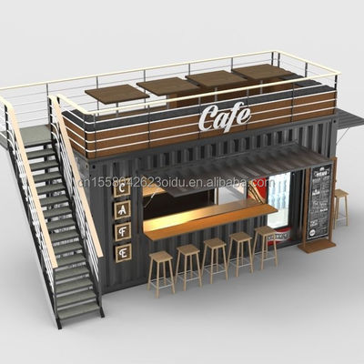 Loja de contêineres dobráveis Design personalizado econômico com janelas e parede de liga de alumínio 50/75/100mm Wave Sandwich Panel