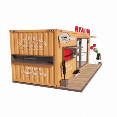Restaurante de contêineres de café dobrável com estrutura de aço e estrutura principal galvanizada