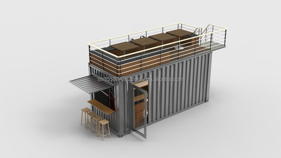 Loja de contêineres dobráveis Design personalizado econômico com janelas e parede de liga de alumínio 50/75/100mm Wave Sandwich Panel