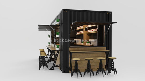 Loja de contêineres dobráveis Design personalizado econômico com janelas e parede de liga de alumínio 50/75/100mm Wave Sandwich Panel