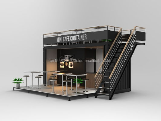Loja de contêineres dobráveis Design personalizado econômico com janelas e parede de liga de alumínio 50/75/100mm Wave Sandwich Panel