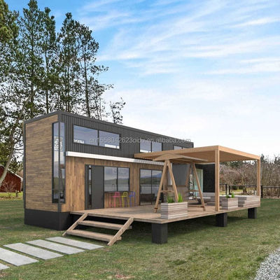 Casas de contêiner de madeira expansíveis personalizadas de dois/três quartos de luxo Casa familiar pré-fabricada de madeira