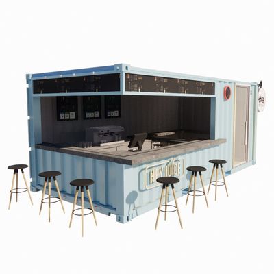 20ft Container Lojas pré-fabricadas Armazéns Casas com estilo de design moderno e 50/75/100mm Wave Sandwich Panel Parede