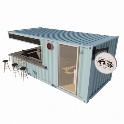 20ft Container Lojas pré-fabricadas Armazéns Casas com estilo de design moderno e 50/75/100mm Wave Sandwich Panel Parede