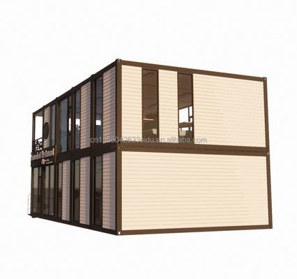 Casas de contêiner Parede 50/75/100mm Painel de sanduíche de onda dobrável Casa pré-fabricada expansível Villa