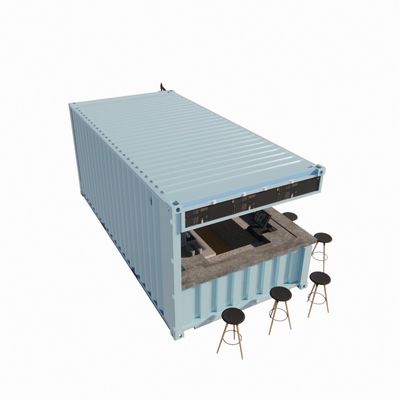 20ft Container Lojas pré-fabricadas Armazéns Casas com estilo de design moderno e 50/75/100mm Wave Sandwich Panel Parede