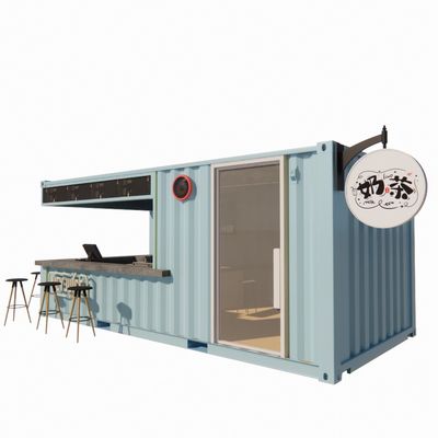 20ft Container Lojas pré-fabricadas Armazéns Casas com estilo de design moderno e 50/75/100mm Wave Sandwich Panel Parede