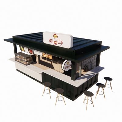 20ft Container Lojas pré-fabricadas Lojas de banho incluído e cor personalizada para o seu espaço comercial