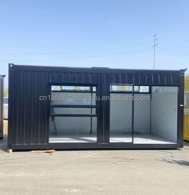 Casa de contêiner de 20 pés móvel pré-fabricada de café com tubos quadrados de aço galvanizado