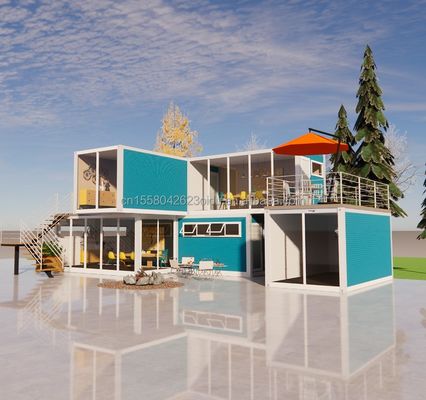 Casa de contêiner de luxo com janelas de liga de alumínio e aço galvanizado 180g