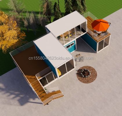 Casa de contêiner de luxo com janelas de liga de alumínio e aço galvanizado 180g
