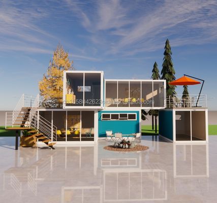 Casa de contêiner de luxo com janelas de liga de alumínio e aço galvanizado 180g