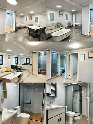 Janela de liga de alumínio de 20 pés Vila pré-fabricada expansível à prova de furacão Apartamento móvel portátil de luxo para vida luxuosa