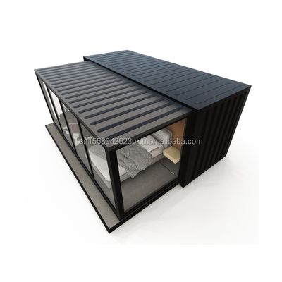 Portavel Contêiner de escritório moderno dobrável Habitação Cabine pré-fabricada Casa de contêineres de 20 pés com janelas de liga de alumínio
