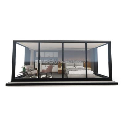 Portavel Contêiner de escritório moderno dobrável Habitação Cabine pré-fabricada Casa de contêineres de 20 pés com janelas de liga de alumínio