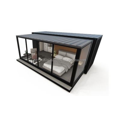 Portavel Contêiner de escritório moderno dobrável Habitação Cabine pré-fabricada Casa de contêineres de 20 pés com janelas de liga de alumínio