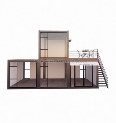Casas de contêiner pré-fabricadas de luxo de 40 pés de design moderno com janelas de liga de alumínio e vida moderna
