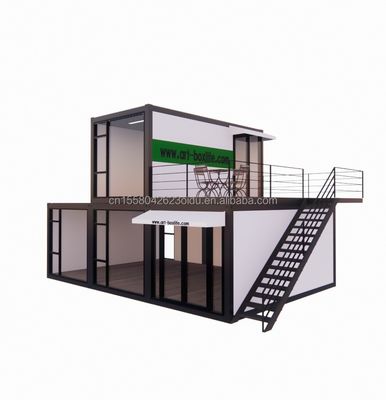 Casas de contêiner pré-fabricadas de luxo de 40 pés de design moderno com janelas de liga de alumínio e vida moderna