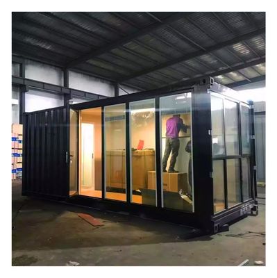 Casa de cabine de contêiner dobrável portátil de 20 pés com cor personalizada e tubos quadrados de aço galvanizado