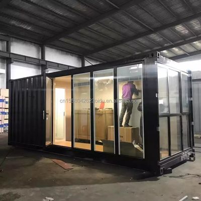 Casa de cabine de contêiner dobrável portátil de 20 pés com cor personalizada e tubos quadrados de aço galvanizado
