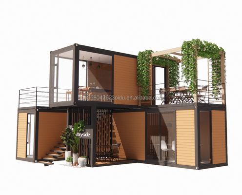 Casa de contêineres de vida modular com janelas de liga de alumínio para construção