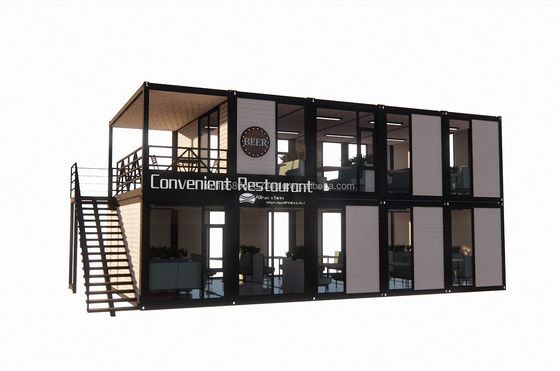 Casa de contêineres de vida modular com janelas de liga de alumínio para construção