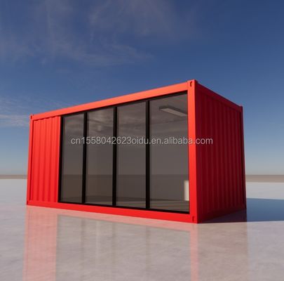 Hotel 20 Ft Container Foldable House Estúdio 2 andares Container Prefab Folding Escritório feito de aço galvanizado Curvatura 180g