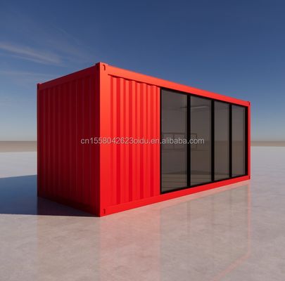 Hotel 20 Ft Container Foldable House Estúdio 2 andares Container Prefab Folding Escritório feito de aço galvanizado Curvatura 180g