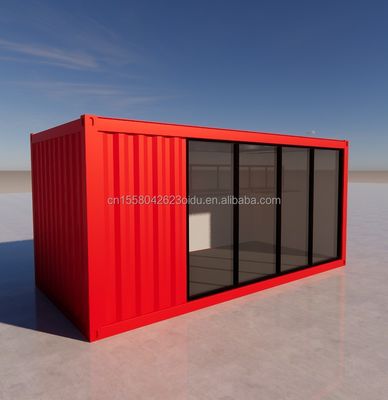 Hotel 20 Ft Container Foldable House Estúdio 2 andares Container Prefab Folding Escritório feito de aço galvanizado Curvatura 180g