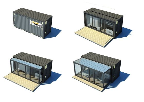 2 Quartos de Container Expansível Casa Prefabricada de Aço Modular Casa Pequena para Outdoors em cor personalizada e 20ft ou 40ft Tamanho