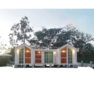Modernos 2 quartos totalmente mobiliados pré-fabricados casa de jardim exterior móvel estrutura de aço expansível em cores personalizadas