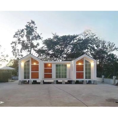 Modernos 2 quartos totalmente mobiliados pré-fabricados casa de jardim exterior móvel estrutura de aço expansível em cores personalizadas