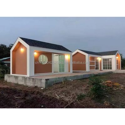 Modernos 2 quartos totalmente mobiliados pré-fabricados casa de jardim exterior móvel estrutura de aço expansível em cores personalizadas