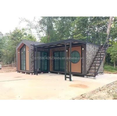 Modernos 2 quartos totalmente mobiliados pré-fabricados casa de jardim exterior móvel estrutura de aço expansível em cores personalizadas