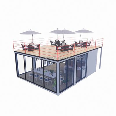 Container modular de 20 pés ou 40 pés Pequena cozinha Casa de jardim Cor personalizada Armazém pré-fabricado para Country Marke