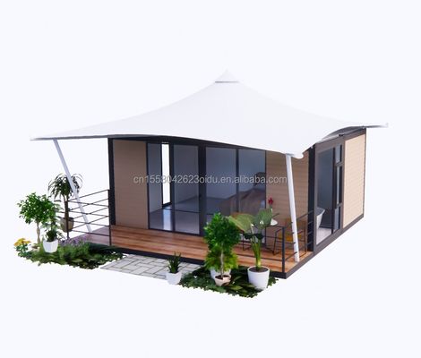 Casa de hotel pré-fabricada de construção rápida de 20 pés Casa de contêiner dobrável modular para acampamento e jardim dobrável