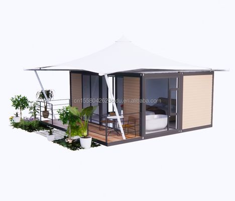 Casa de hotel pré-fabricada de construção rápida de 20 pés Casa de contêiner dobrável modular para acampamento e jardim dobrável