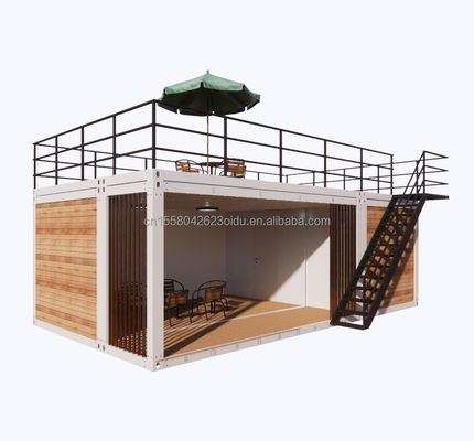 Container de 2 quartos Casa móvel de 20 pés Estúdio de jardim de luxo de madeira com embalagem de avião