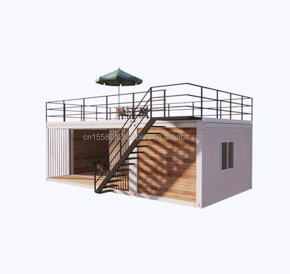 Container de 2 quartos Casa móvel de 20 pés Estúdio de jardim de luxo de madeira com embalagem de avião