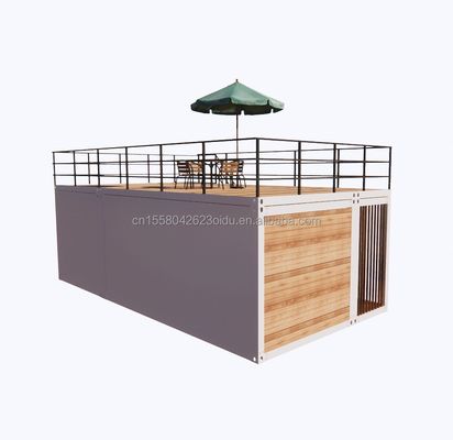 Container de 2 quartos Casa móvel de 20 pés Estúdio de jardim de luxo de madeira com embalagem de avião