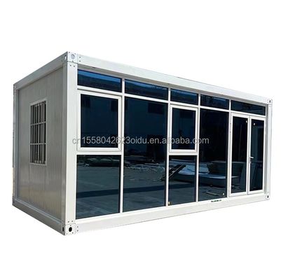 Casa de contêineres dobráveis móveis de 20 pés ou 40 pés para câmara de refúgio usando tubos quadrados de aço galvanizado como estrutura principal