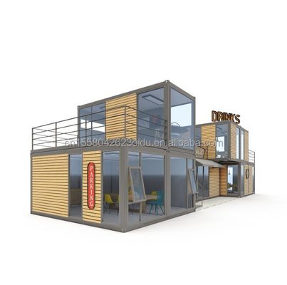Design moderno 20ft ou 40ft Food Bar Café Supermercado Loja Container Loja Personalizável Pacote plano Casa pré-fabricada