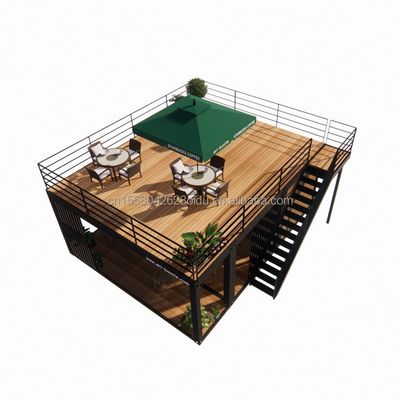 20 pés de madeira de luxo jardim estúdio apartamento pacote de montagem 2 dormitórios contêiner casa móvel com alumínio liga de janelas