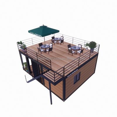 20 pés de madeira de luxo jardim estúdio apartamento pacote de montagem 2 dormitórios contêiner casa móvel com alumínio liga de janelas