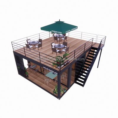 20 pés de madeira de luxo jardim estúdio apartamento pacote de montagem 2 dormitórios contêiner casa móvel com alumínio liga de janelas