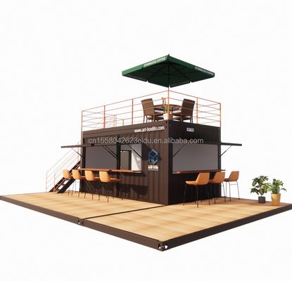 10ft 20ft Dois andares Pop-up Container Bar projetado com estilo de design moderno e alumínio liga de janelas