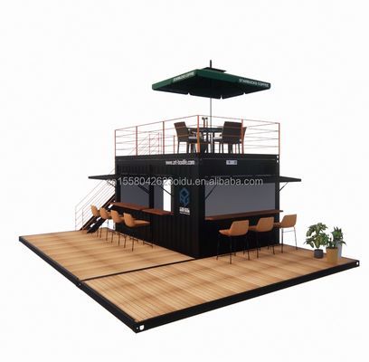 10ft 20ft Dois andares Pop-up Container Bar projetado com estilo de design moderno e alumínio liga de janelas